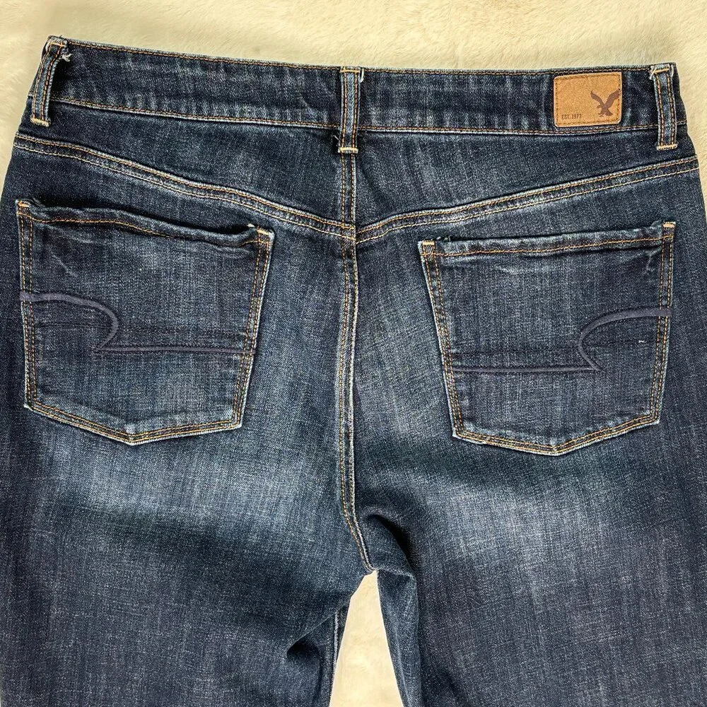 American Eagle Outfitters Women's Hi-Rise Skinny Stretch Dark Denim Jeans - Picture 8 of 15